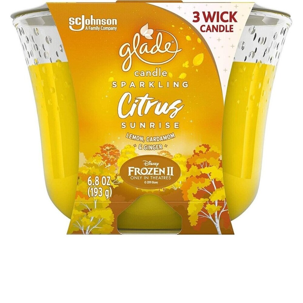 Glade Sparkling Citrus Sunrise 3 Wick Candles 6.8 oz Winter Holiday Coll…